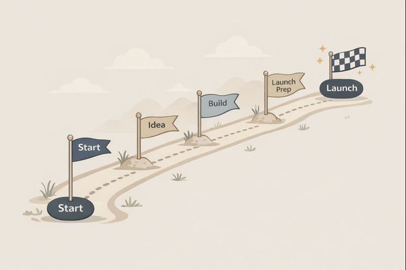 Journey path with milestones